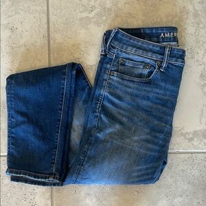 American Eagle Outfitters Men's Dark Blue Skinny Jeans